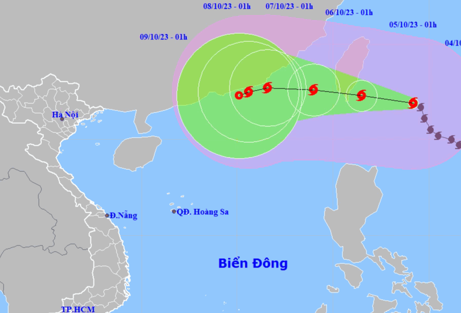 Bão Koinu giật trên cấp 17 sắp vào Biển Đông - Ảnh 1.