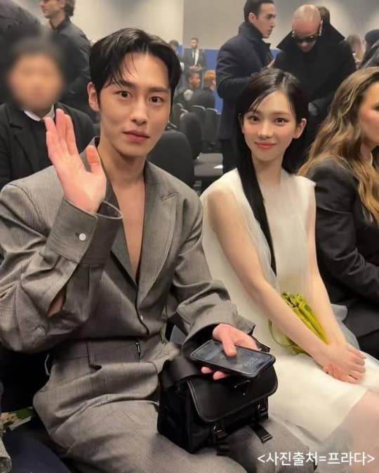 Lee Jae Wook và Karina trúng “tiếng sét ái tình” khi cùng tham dự show diễn của Prada hồi tháng 1. Ảnh: Naver