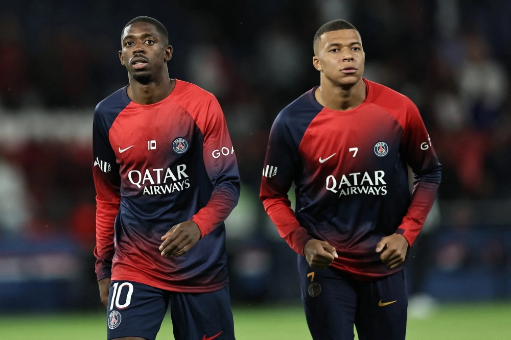 Barcelona sẽ phải đối đầu với tiền đạo đẳng cấp như Kylian Mbappe và cả Ousmane Dembele, người đã rất hiểu họ. Ảnh: PSG