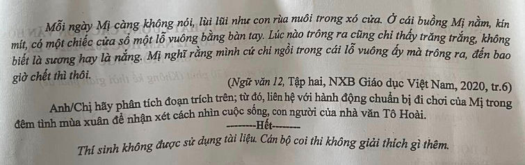 Đề thi thử tốt nghiệp THPT 2024 môn Văn 2024. Ảnh: Tuyensinh247