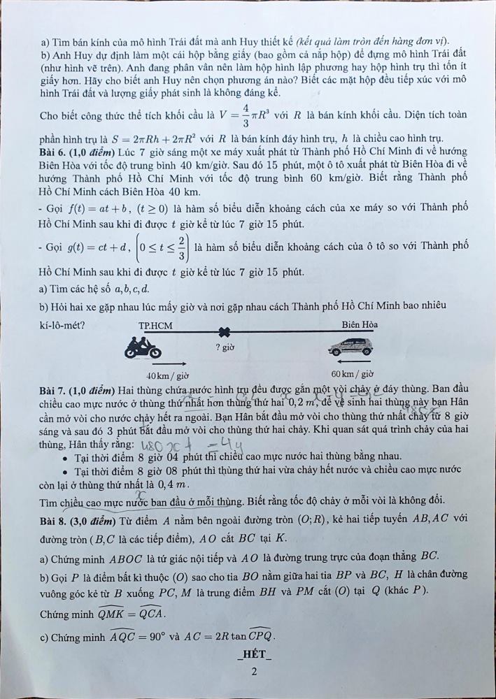 Đề thi môn Toán kỳ thi tuyển sinh vào lớp 10 TPHCM năm học 2024-2025. Ảnh: Chân Phúc