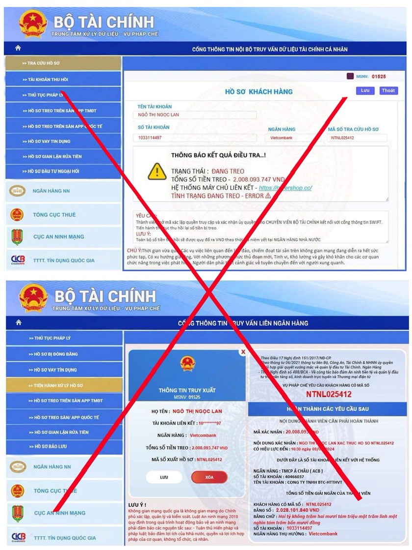 Trang website giả