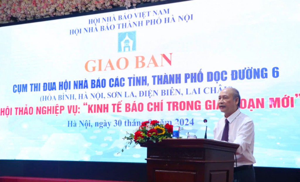 Ông Kiều Thanh Hùng, Phó Chủ tịch Thường trực Hội Nhà báo thành phố Hà Nội phát biểu