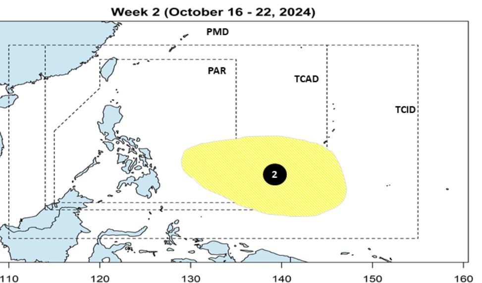 Dự báo áp thấp . Ảnh: PAGASA