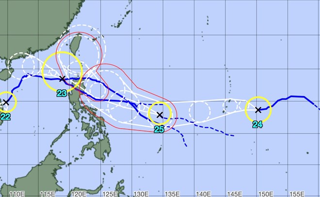 Thêm bão hướng về Philippines, dự báo đạt cực đại khi đổ bộ