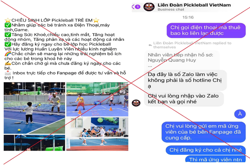 Cảnh giác trước các trang facebook giả mạo “Liên đoàn Pickleball Việt Nam”