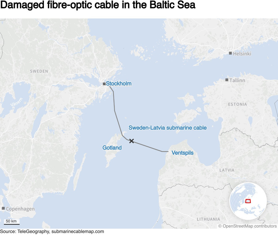 Vị trí cáp liên lạc dưới biển bị đứt. chart.jpg