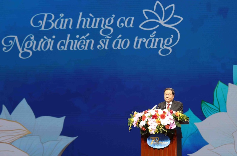 Chủ tịch Quốc hội Trần Thanh Mẫn phát biểu tại Lễ kỷ niệm. Ảnh: Bộ Y tế