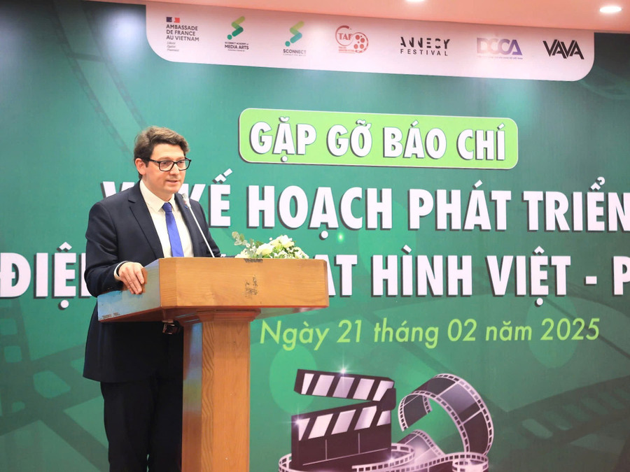 Ông Jeremy Sagay - đại diện Đại sứ quán Pháp tại Việt Nam đánh giá cao tiềm năng thị trường điện ảnh Việt. Ảnh: Hà Trang. dien-anh-viet-voi-de-tai-lich-su-van-hoa-nguon-cam-hung-5.jpg