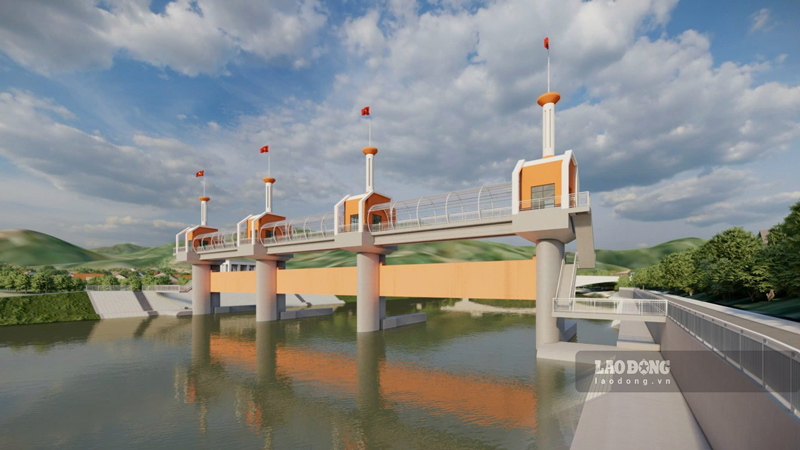 Đập dâng nước khi được xây dựng hoàn chỉnh sẽ tạo cảnh quan mới cho sông Bằng Giang. Ảnh: Tân Văn.