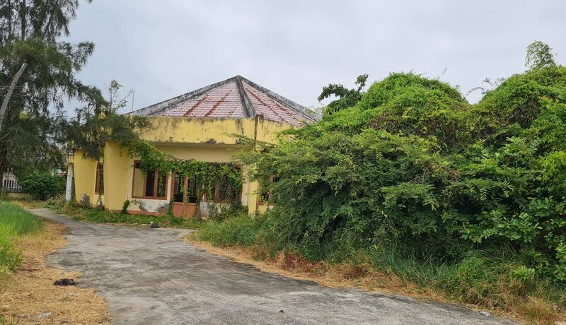 Trụ sở Phòng giáo dục Đào tạo huyện Đông Hải, cỏ mọc um tùm. Ảnh: Nhật Hồ