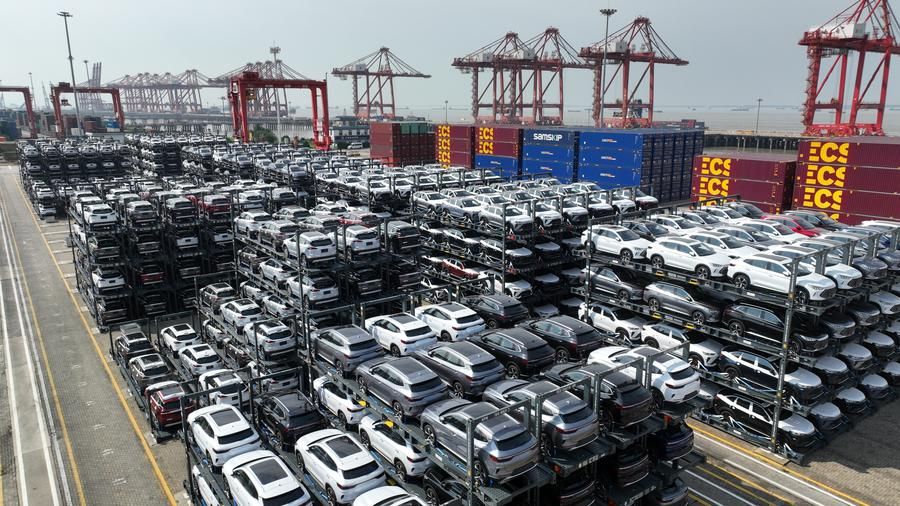 Hàng hóa Trung Quốc xuất khẩu vào Mỹ đối mặt mức thuế 125%. Ảnh: Xinhua