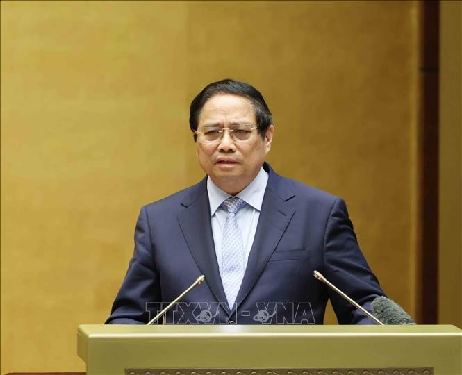 Thủ tướng Phạm Minh Chính trình bày Chuyên đề tại hội nghị. (Ảnh: Phương Hoa/TTXVN) Thủ tướng Phạm Minh Chính trình bày Chuyên đề tại hội nghị. (Ảnh: Phương Hoa/TTXVN)