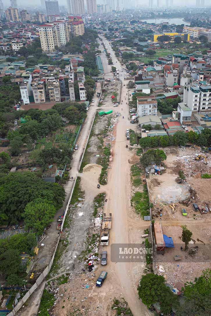 Công trường dự án Vành đai 2,5 nhìn từ trên cao.