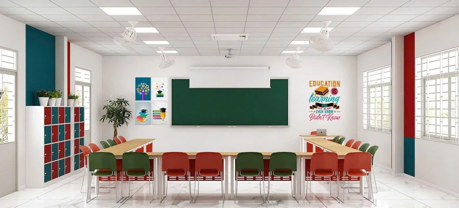 Một phòng học tại Trường tiểu học - THCS VSchool.