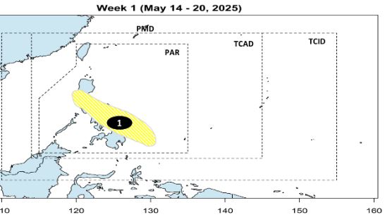 Áp thấp dự kiến hình thành trong khu vực dự báo của Philippines từ ngày . Ảnh: PAGASA