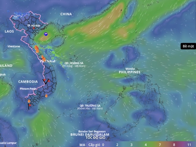 Dự báo thời tiết xấu trên Biển Đông