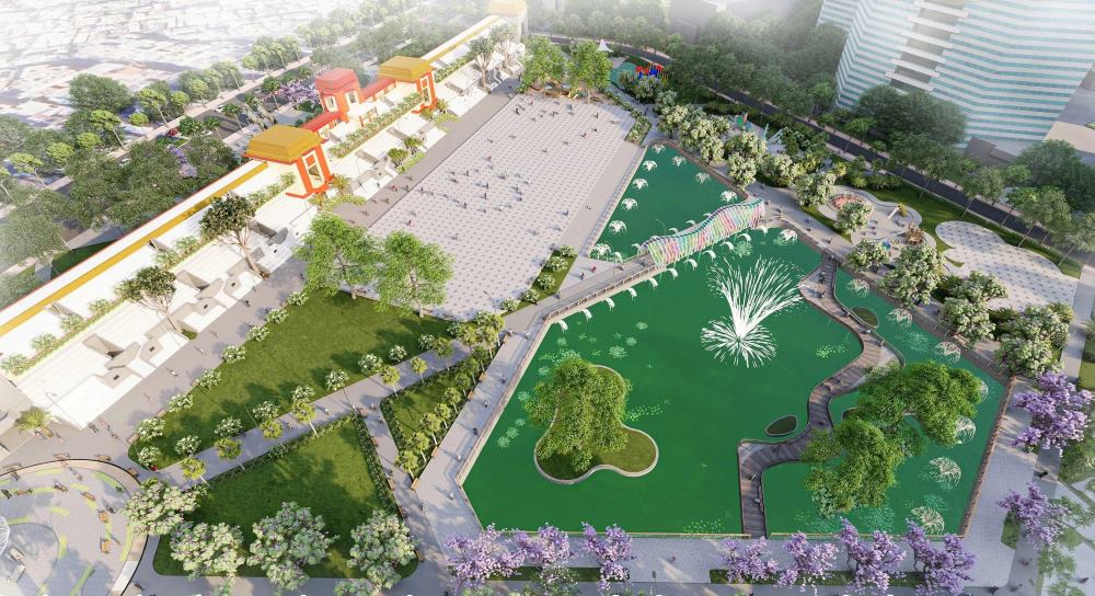Phối cảnh trường đua với các tuyến đường giúp hình thành khu liên hợp thể thao phục vụ Đại hội Thể thao toàn quốc năm 2026. Ảnh: Anh Tú