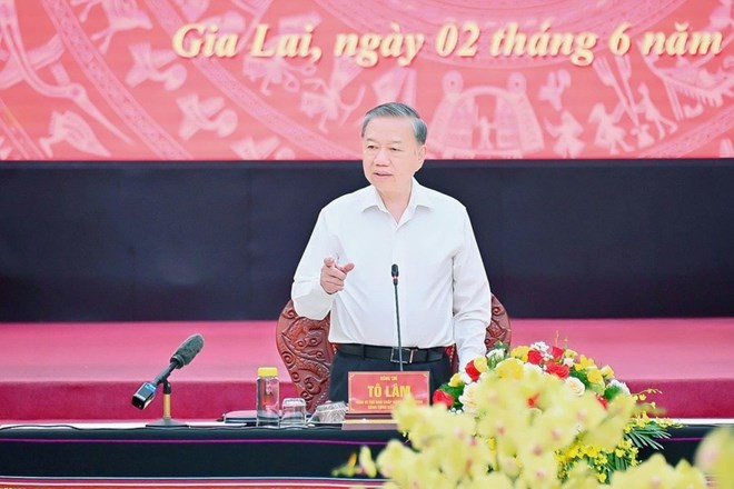 Tổng Bí thư Tô Lâm làm việc với tỉnh Gia Lai và Bình Định