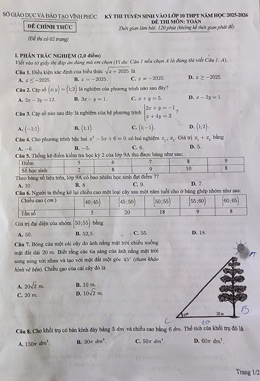Đề Toán thi vào 10 tại Vĩnh Phúc trang 1. de-toan-1.jpg