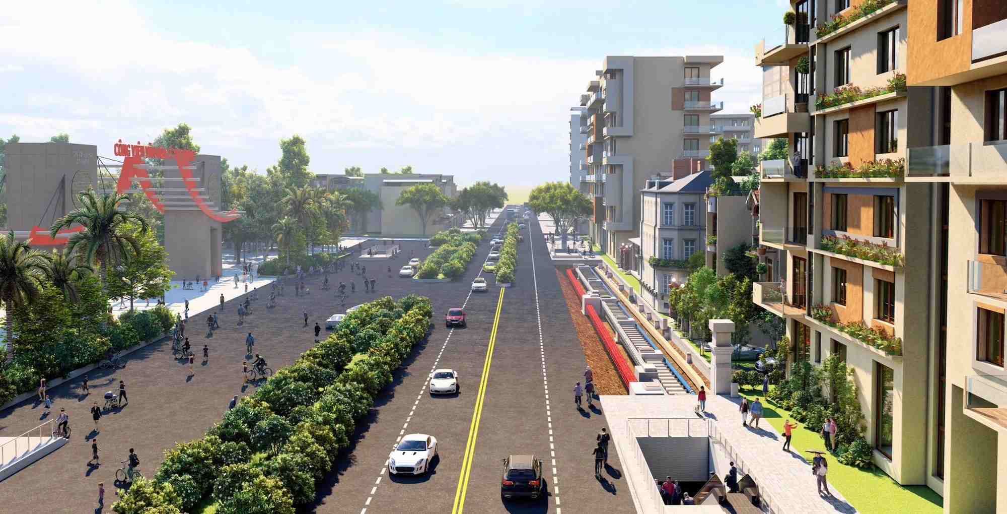 hối cảnh Metro số 2 đoạn đi ngầm qua công viên Lê Thị Riêng (Quận 10, TPHCM). Ảnh: MAUR