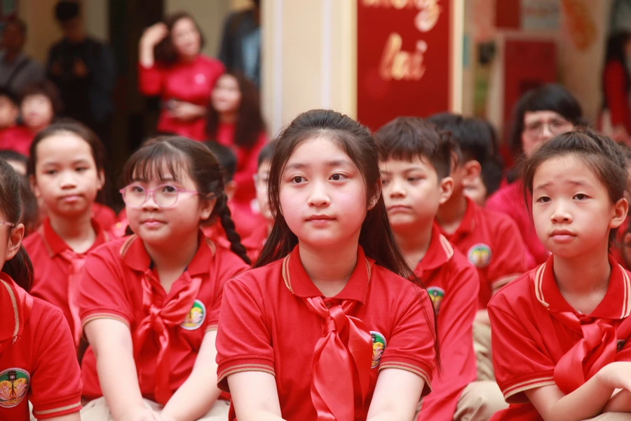 Học sinh Trường Tiểu học Tràng An (quận Hoàn Kiếm). Ảnh: TG