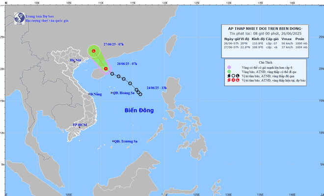 Áp thấp nhiệt đới giật cấp 9, dự báo vùng ảnh hưởng hôm nay