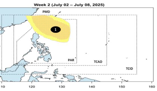 Dự báo áp thấp mới gần Biển Đông. Ảnh: PAGASA