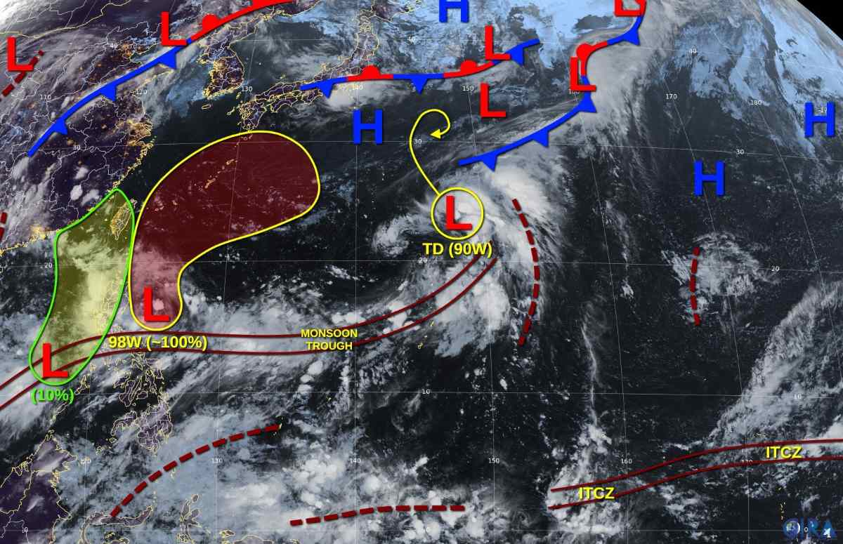 Vị trí các áp thấp JTWC đang theo dõi ngày 2.7.2025. Ảnh: JTWC