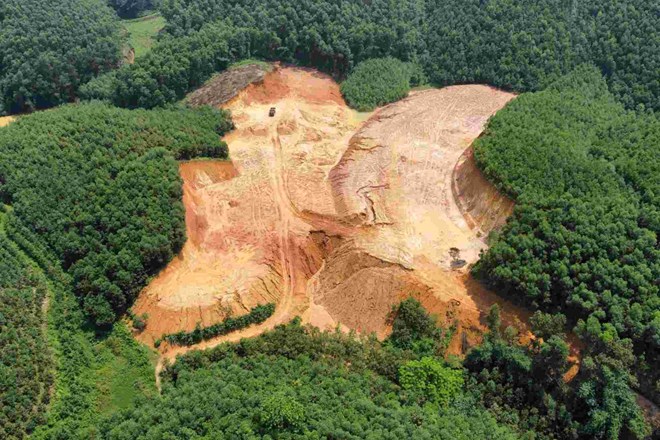 Hơn 8.000m2 đất rừng bị san gạt trái phép để làm trang trại ở Phú Thọ