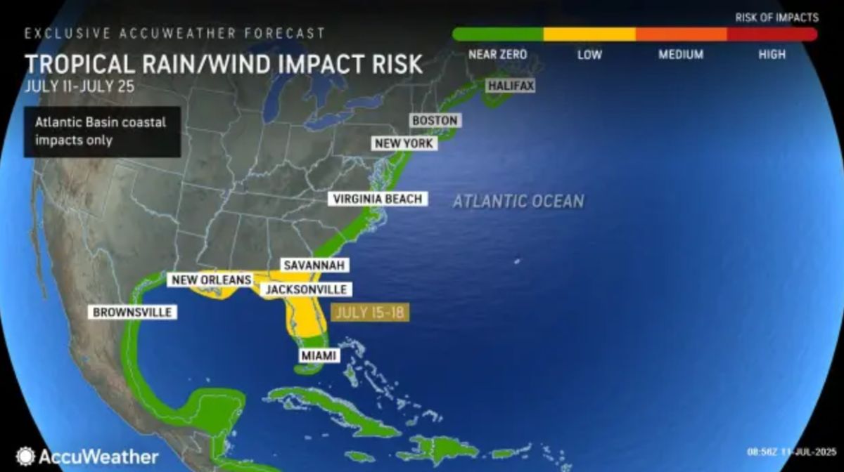 Dự báo mưa. Ảnh: AccuWeather