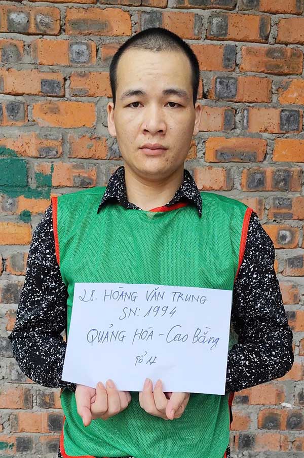 Đối tượng cầm đầu Hoàng Văn Trung (SN 1994) trú tại Quảng Hòa, Cao Bằng. Ảnh: Công an Điện Biên