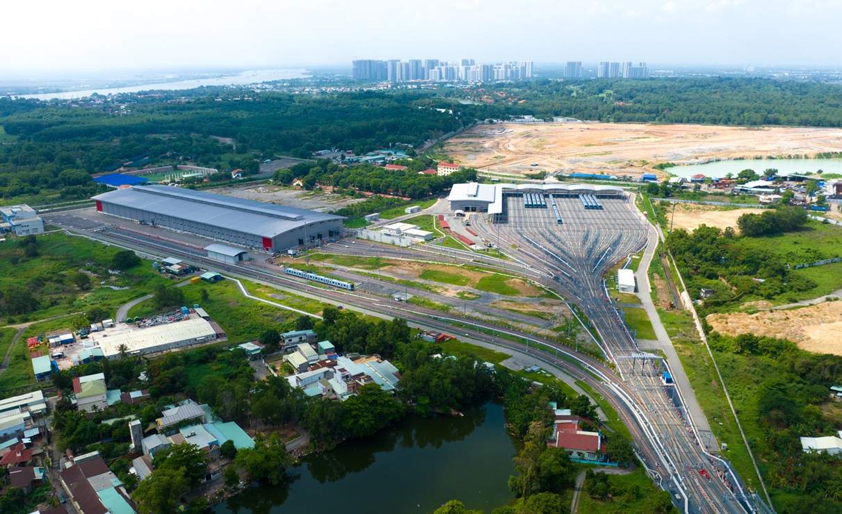 Tuyến đường sắt đô thị số 1 (TP mới Bình Dương – Suối Tiên) sẽ dùng chung depot Long Bình của Metro số 1 (Bến Thành - Suối Tiên).  Ảnh: Minh Quân