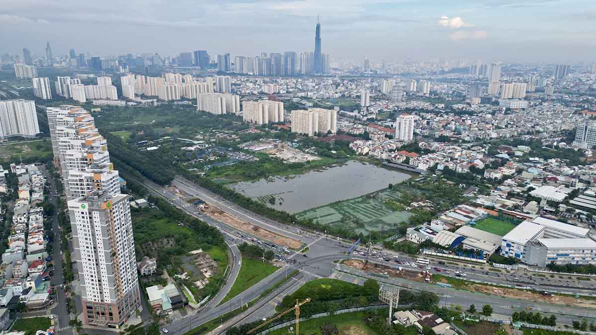 Ga Thủ Thiêm nằm gần nút giao An Phú. Ảnh: Anh Tú