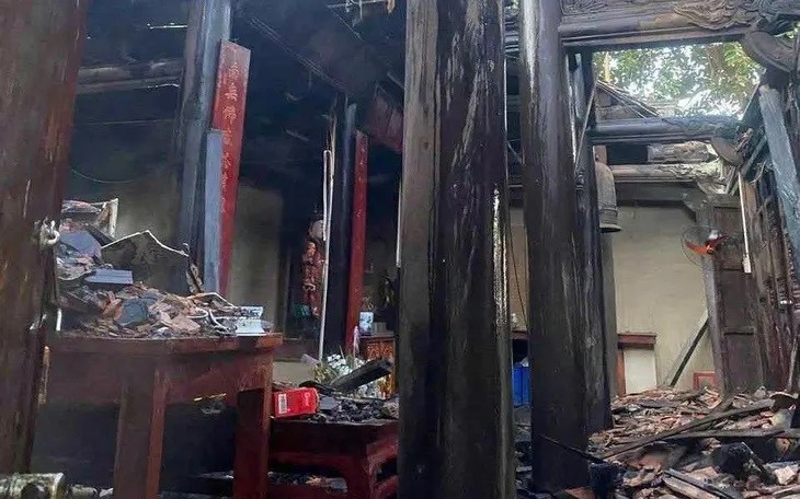 Hiện trạng tại di tích quốc gia chùa Báo Quốc sau vụ hoả hoạn - Ảnh Bộ VH,TT&DL.