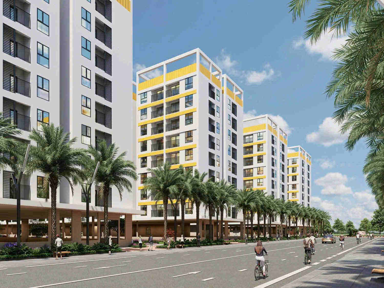 Phối cảnh dự án khu nhà ở xã hội Hùng Vương - Tiền Châu. Ảnh: ĐVCC