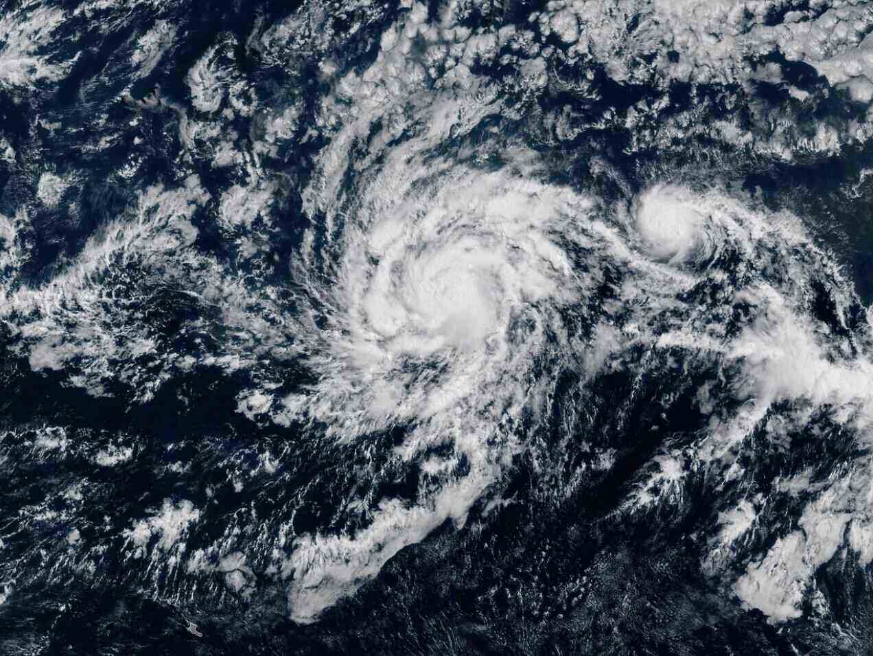 Bão Iona ở giữa Thái Bình Dương dự báo đạt cường độ cực đại trong ngày 29.7. Ảnh: NOAA