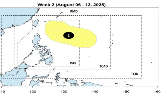 Áp thấp 2 dự kiến xuất hiện trong tuần từ. Ảnh: PAGASA