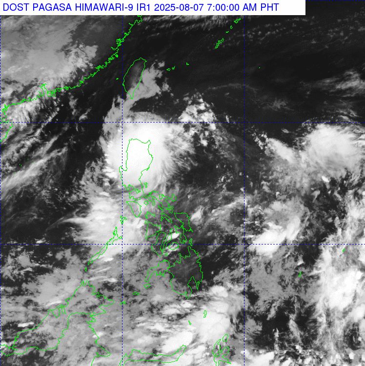 Hai áp thấp ảnh hưởng đến Philippines ngày 7.8.2025. Ảnh: PAGASA