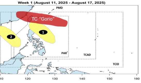 Dự báo bão/áp thấp tuần từ. Ảnh: PAGASA