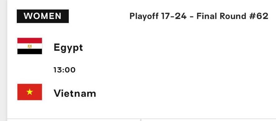 Lịch thi đấu mới nhất của U21 Việt Nam. Ảnh cắt từ trang chủ FIVB