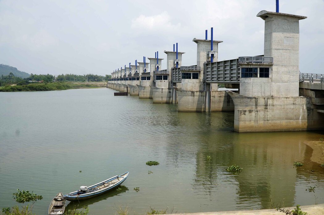 Đập dâng hạ lưu sông Trà Khúc là một trong những dự án trọng điểm của tỉnh Quảng Ngãi. Ảnh: Viên Nguyễn