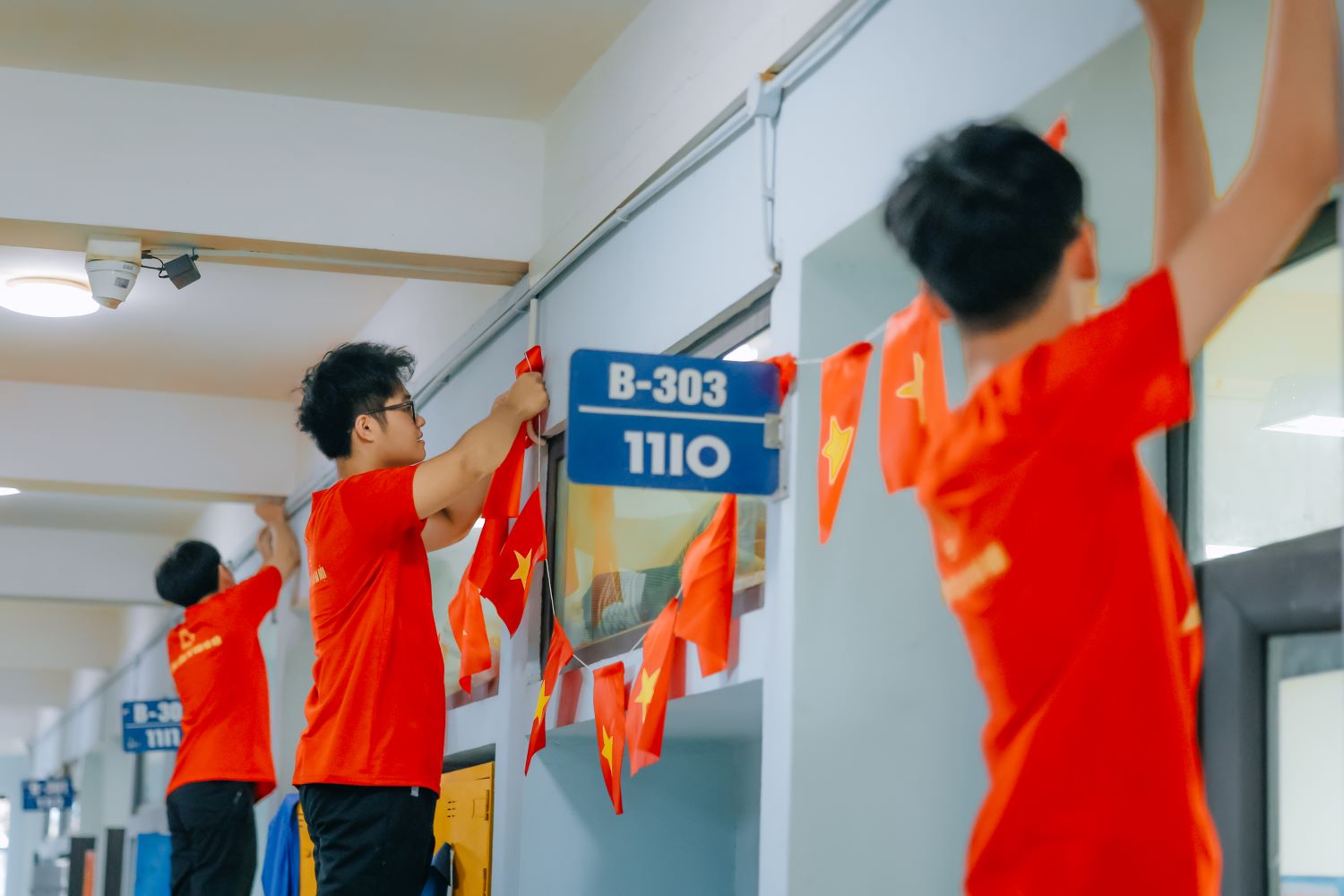 Từng góc nhỏ trong trường được chăm chút, trang trí mừng ngày đại lễ Quốc khánh 2.9. Ảnh: Nhà trường cung cấp