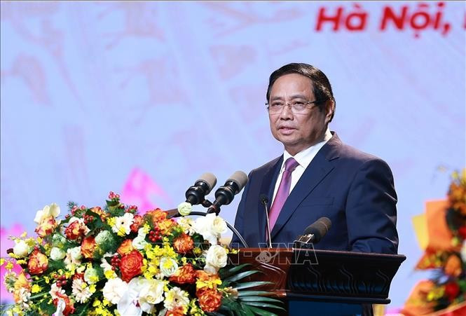 Thủ tướng Phạm Minh Chính phát biểu tại Lễ kỷ niệm 80 năm Ngày thành lập Đài Tiếng nói Việt Nam. (Ảnh: Dương Giang/TTXVN) Thủ tướng Phạm Minh Chính phát biểu tại Lễ kỷ niệm 80 năm Ngày thành lập Đài Tiếng nói Việt Nam. (Ảnh: Dương Giang/TTXVN)