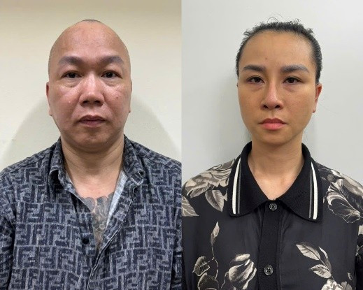 2 vợ chồng Trần Trung và Hoàng Thu Trang bị bắt giữ.