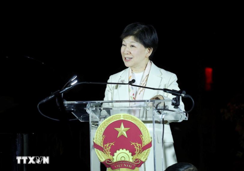 Bà Izumi Nakamitsu phát biểu chúc mừng. Ảnh: TTXVN