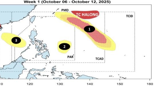 Dự báo bão, áp thấp tuần từ ngày 6-12.10.2025. Ảnh: PAGASA