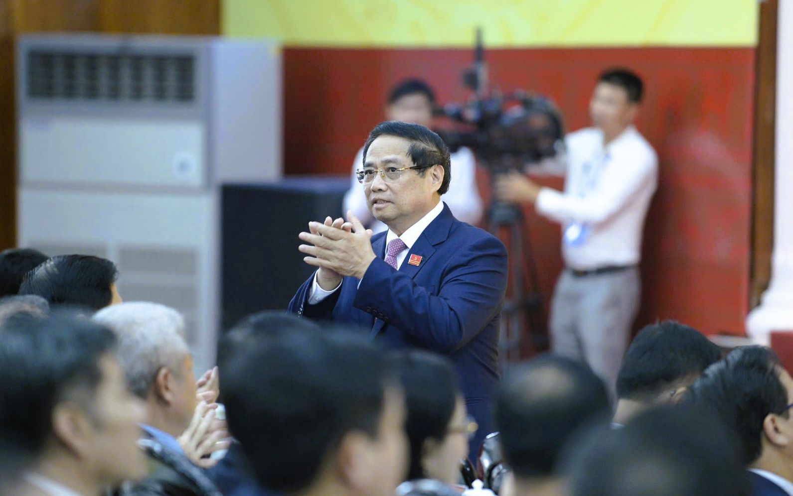 Thủ tướng Chính phủ Phạm Minh Chính dự Đại hội Đảng bộ tỉnh Thanh Hóa lần thứ XX, sáng 15.10.2025. Ảnh: Xuân Hùng