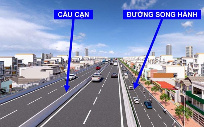 Phối cảnh đường trên cao 4 làn xe trên Quốc lộ 13. Ảnh: Sở Xây dựng TPHCM