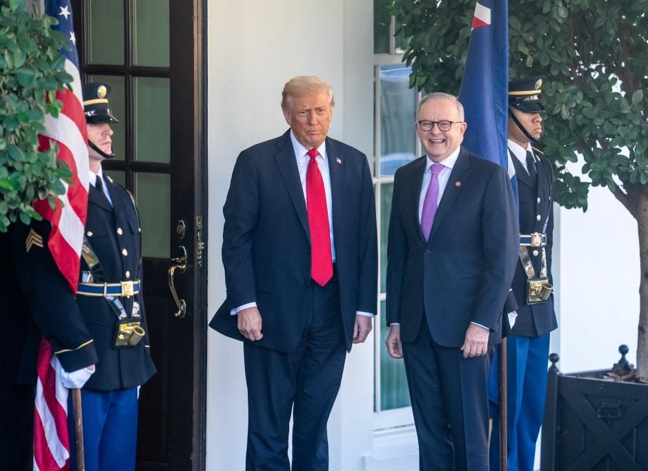 Tổng thống Donald Trump đón Thủ tướng Anthony Albanese thăm Mỹ ngày 20.10.2025. Ảnh: Xinhua